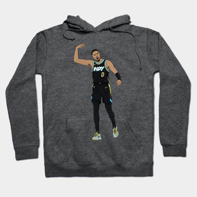 Tyrese Haliburton Digital Illustration Hoodie by fmmgraphicdesign